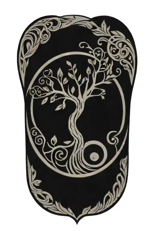 A Circle With The Tree Of Life Inside A Treble Clef