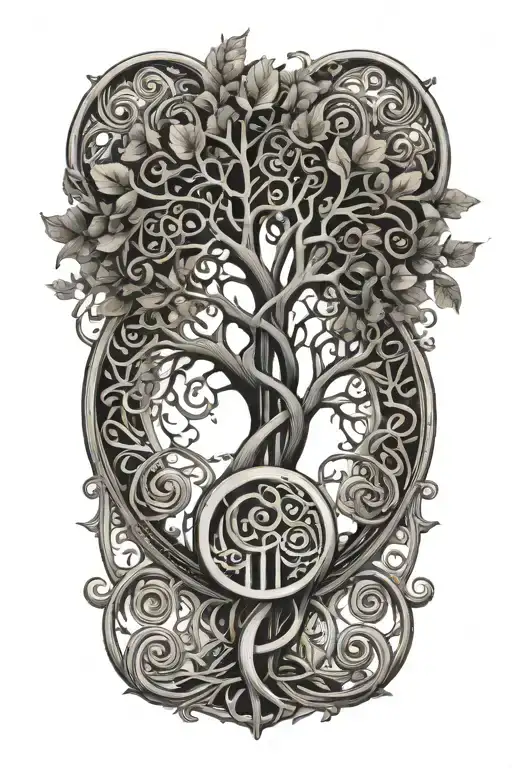The Tree Of Life Inside A Treble Clef Intertwined