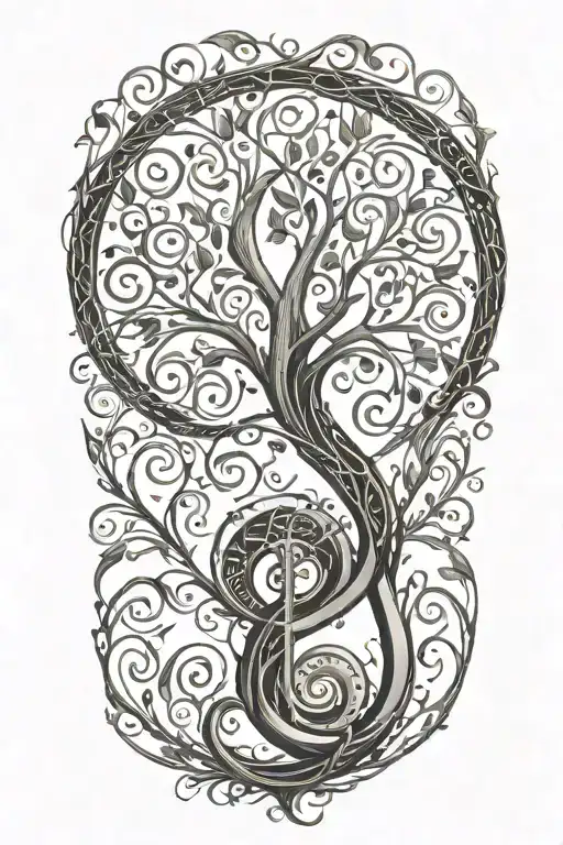 The Tree Of Life Inside A Treble Clef Intertwined