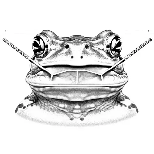 Frog In Dungarees With Straw In Mouth