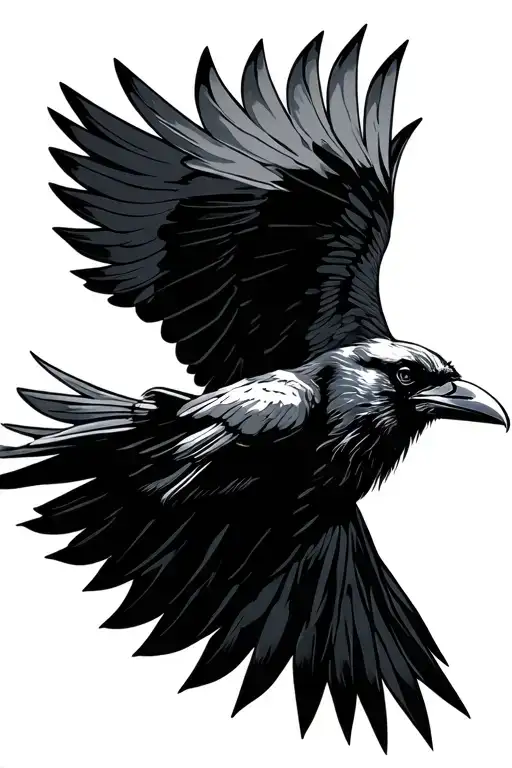 Raven Flying