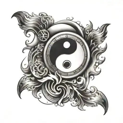 Wristwatch And A Yin Yang Symbol Inside The Watch