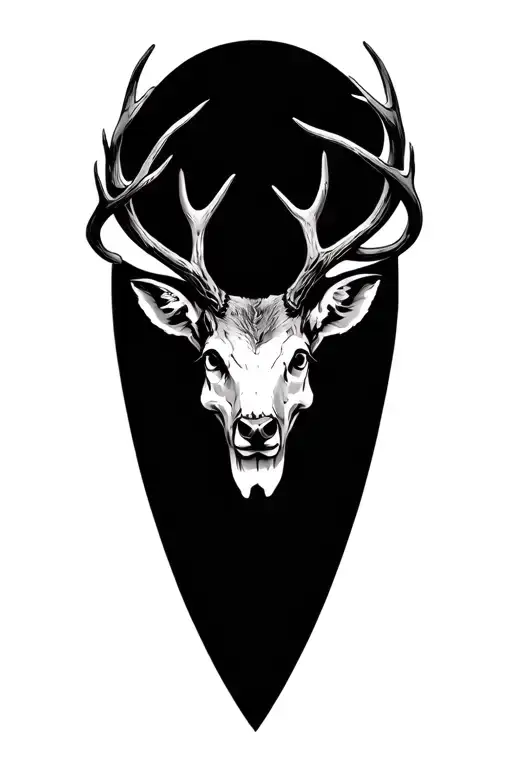 Deer Head Half Skull