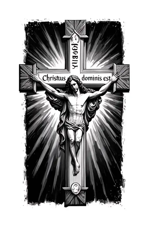 Cross With Latin Phrase Christus Dominus Est
