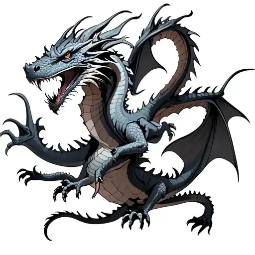 A Male And A Female Dragon Flying Together