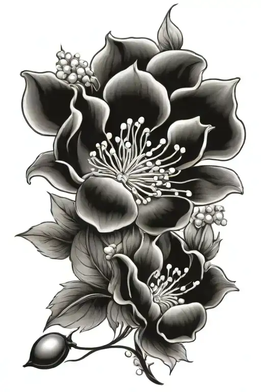 August Birth Flower And Pearls