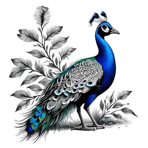 Peacock Bird Sitting Alone