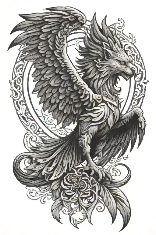 Pheonix Gaurding A Lion