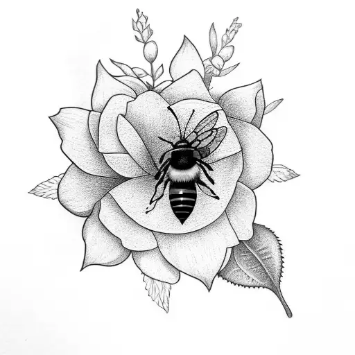 Flower With A Bee On It