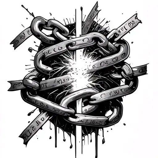 Self Harm Symbolized By Broken Chains