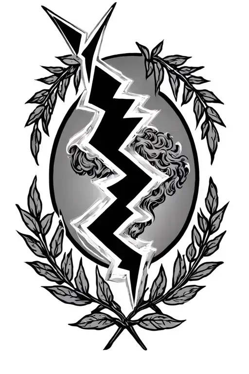 Zeus' Lightning Bolt And Laurel Leaf Wreath