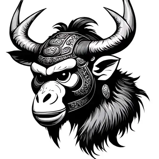 Ox And Monkey Samurai Mask