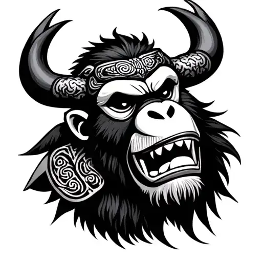 Ox And Monkey Samurai Mask