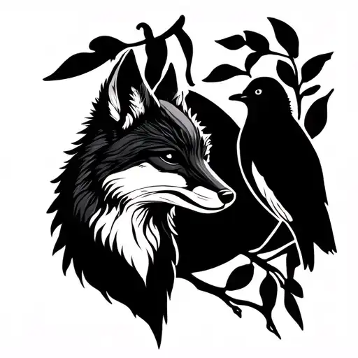 Fox And Bird Reunion Island