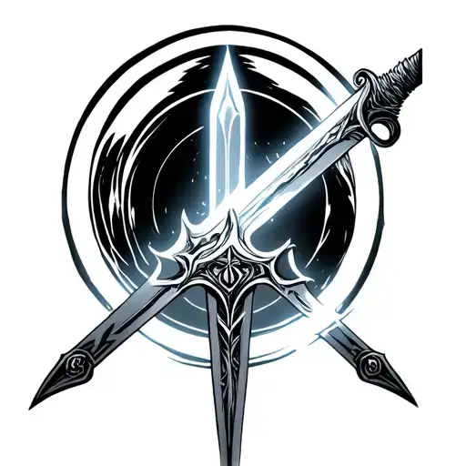 Sword And Halo With Glow