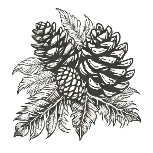 Pinecone And A Feather Quill