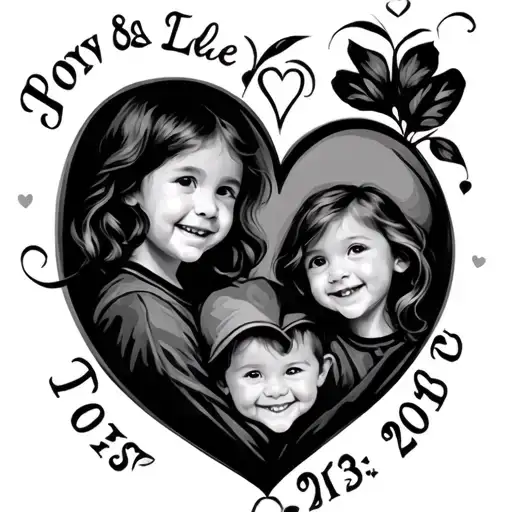 Hearts With Kids Names And Dates
