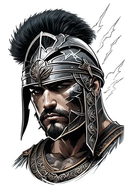 Gladiator With Lighting Bolts Emanating