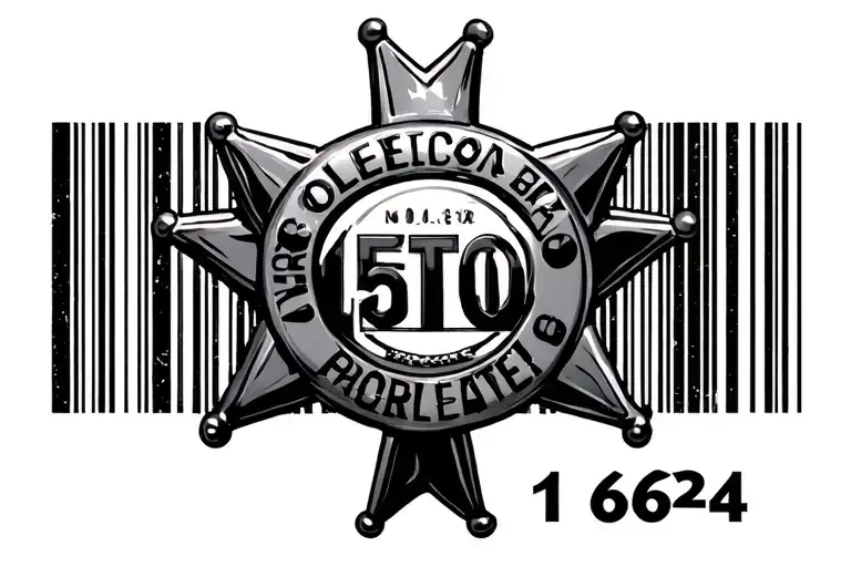 Police Star Bar Code And Number 16624