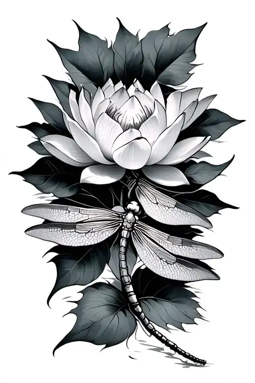 Lotus And Dragonfly