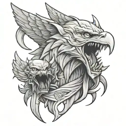 White Devil Being Chocked By Bald Eagle