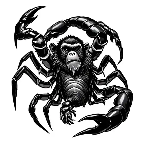 Monkey War Scorpio Locked In Battle