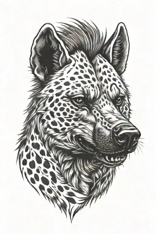 Hyena Head Davil Face Made Entirely
