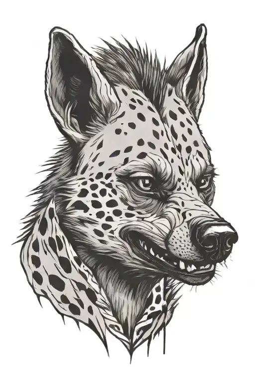 Hyena Face With Joker Smile Face