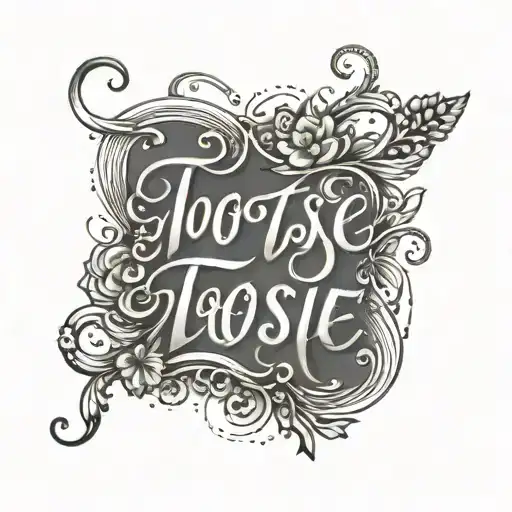 The Word 'Tootsie' Written In Cursive