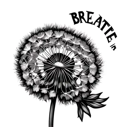 Dandelion Pistil With Stem The Word Breathe In English