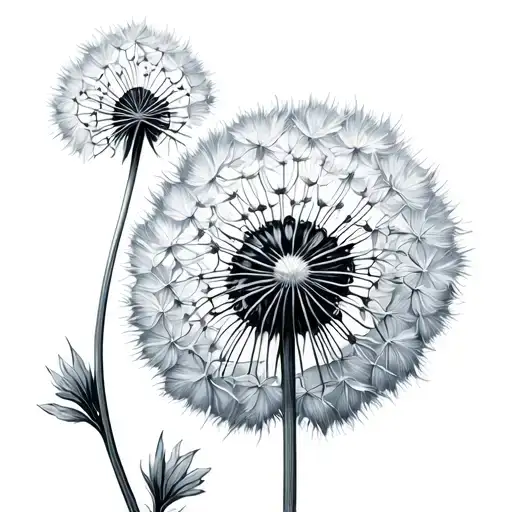 Dandelion Pistil Drawn Thin And Feminine In Length