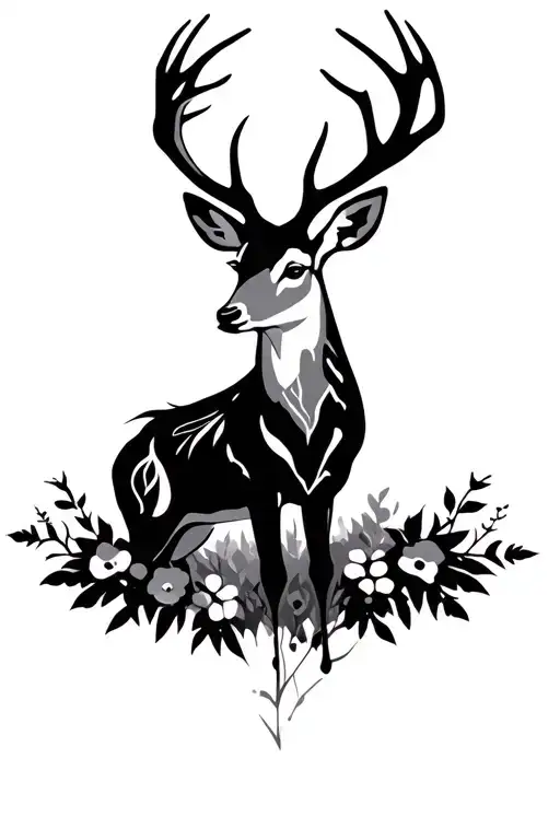 Artemis Deer Silhouette Intertwined