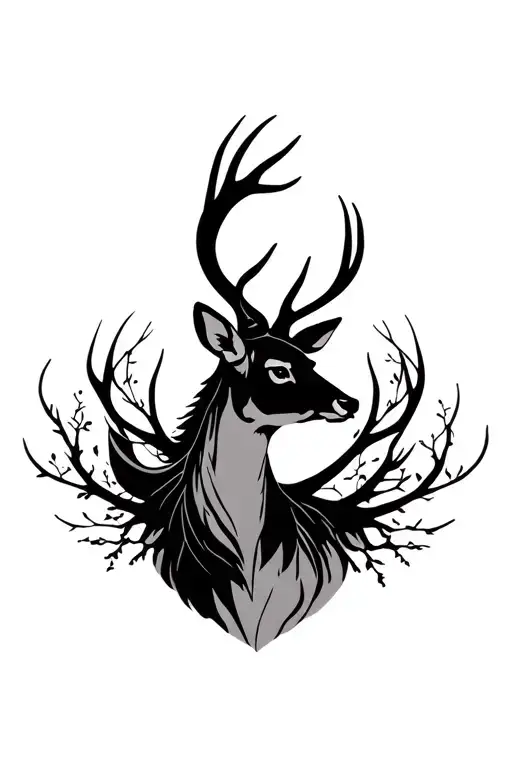 Artemis Deer Silhouette Intertwined Representing The Client's