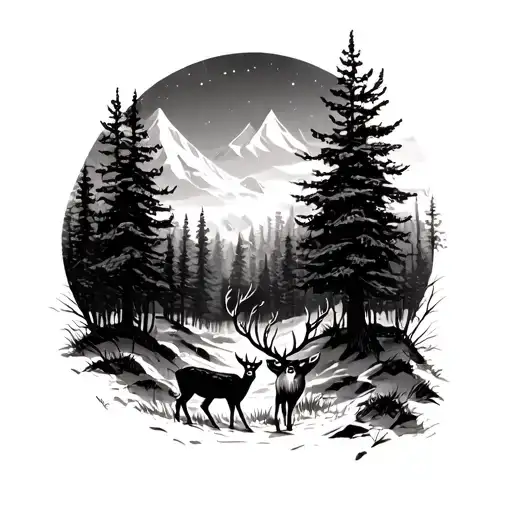 Forest With Deer Tracks