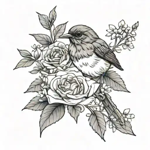 July August November May April February Birth Flower With A Robin