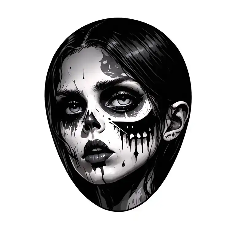 Sexy Zombie Girl With Missing Cheek