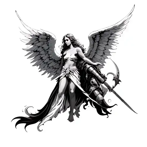 Angel With Wing And Warrior