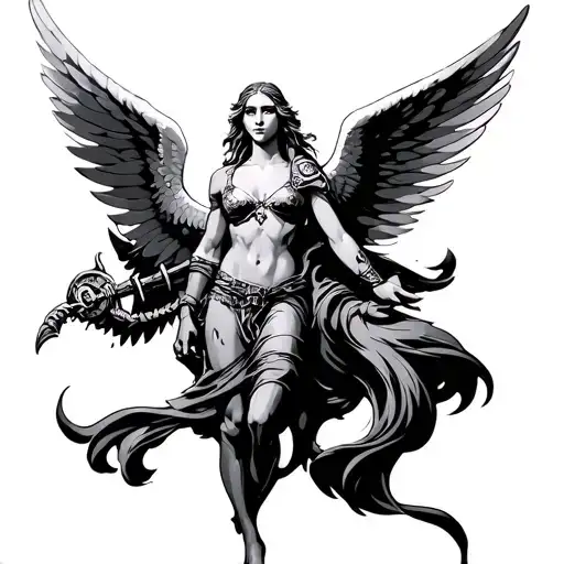 Angel With Wing And Warrior