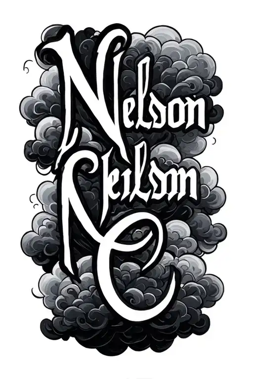 Nelson Name With Cloud Background