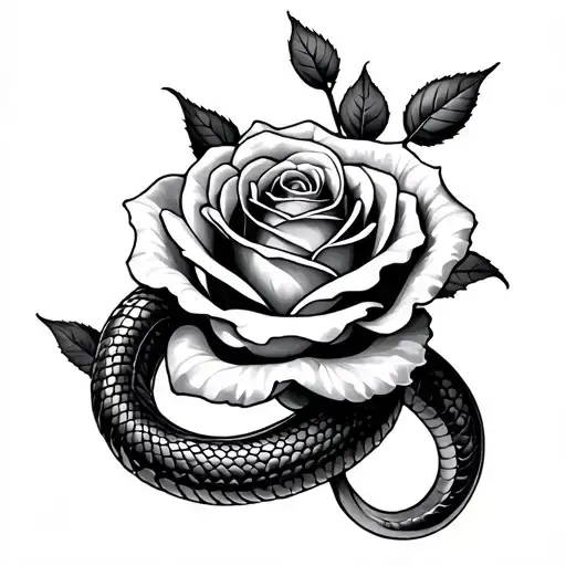 Slim Rose Wrapped With Serpent