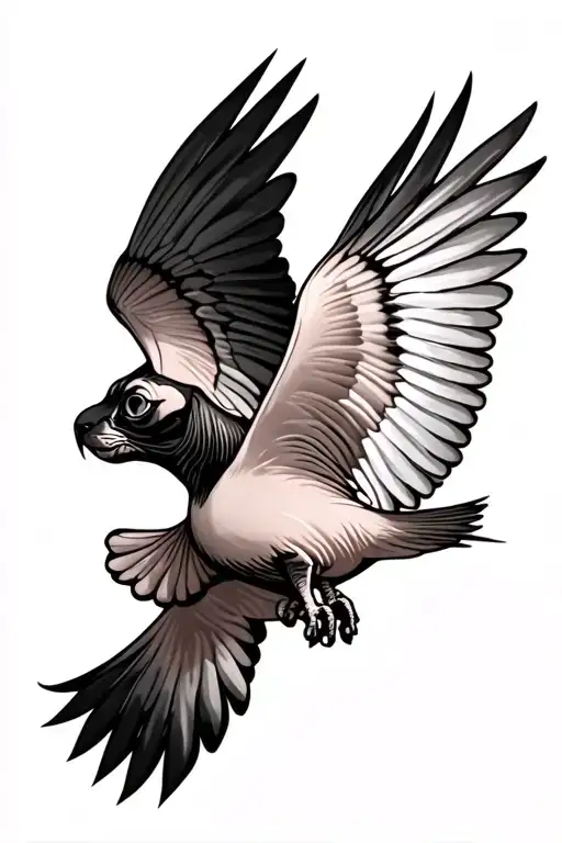 Nice Sphynx Bird Flying Towards