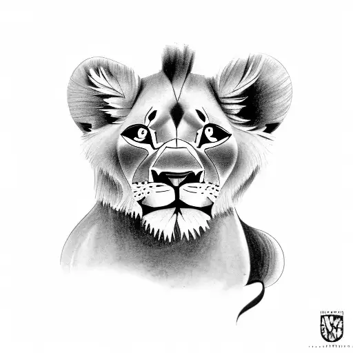 Lioness And Two Little Lions