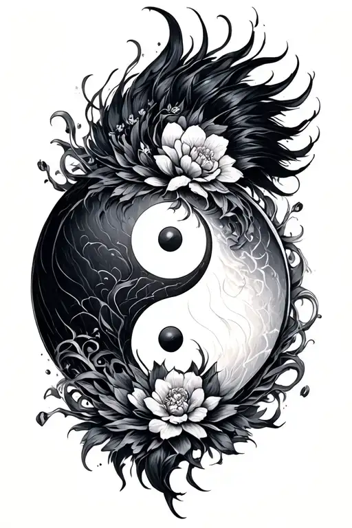 Mamoru Mixed With Yin And Yang Symbol