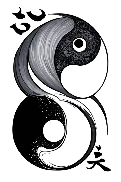 Mamoru Kanji Mixed With Yin And Yang Symbol Incorporated