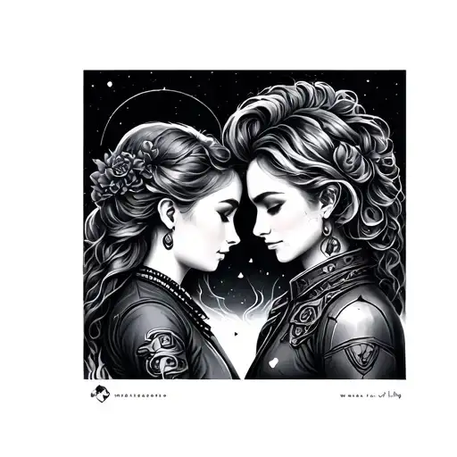 Couples Tattoo Space Inspired