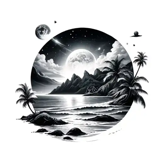 Tattoo Inspired By Beach And Space