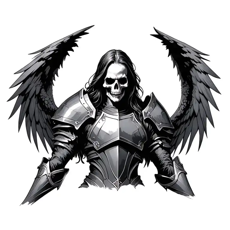 Dark Dead Angel Wearing Armor