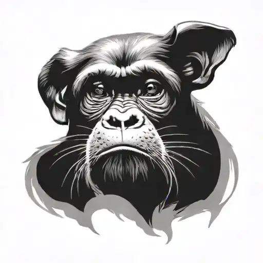 Monkey With A Labrador Dog In