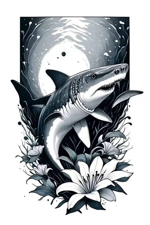Whale Shark With Lilies