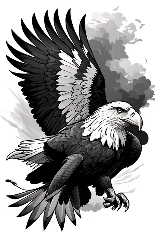 American Bald Eagle Flying